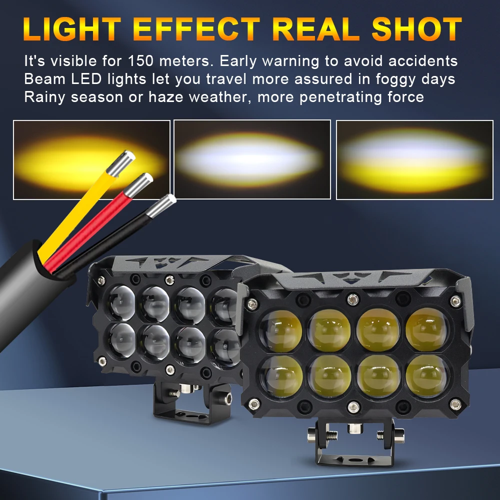 8lens Motorcycle LED Spot Light Dual Color Hi/Low Beam Fog Lamps for Car Trucks SUV UTV 12V 24VMini Lens Headlight Driving Light
8lens Motorcycle LED Spot Light Dual Color Hi/Low Beam Fog Lamps for Car Trucks SUV UTV 12V 24VMini Lens Headlight Driving Light