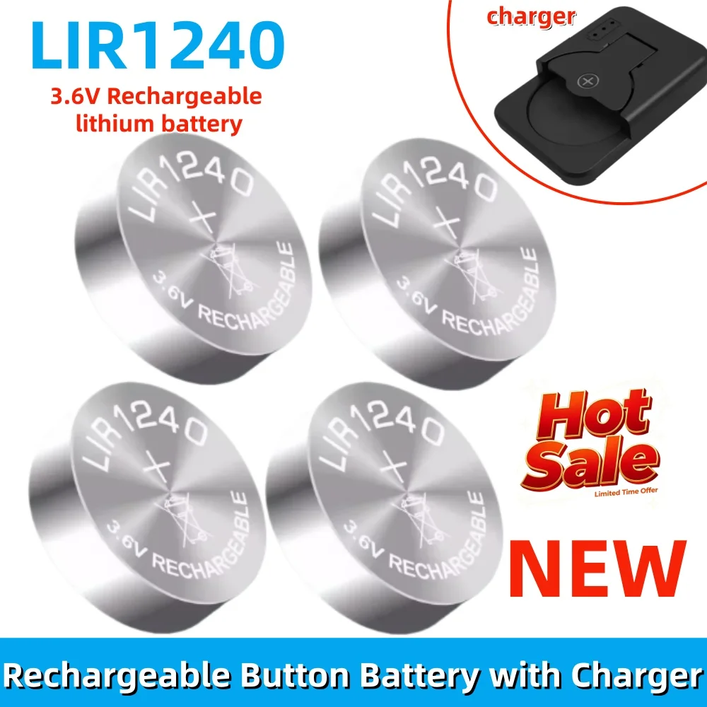 2-5pcs LIR1240 Rechargeable Battery Button Cells 3.6V Lithium Battery with Charger Kit for TWS Bluetooth Earphone Replace CP1240
2-5pcs LIR1240 Rechargeable Battery Button Cells 3.6V Lithium Battery with Charger Kit for TWS Bluetooth Earphone Replace CP1240