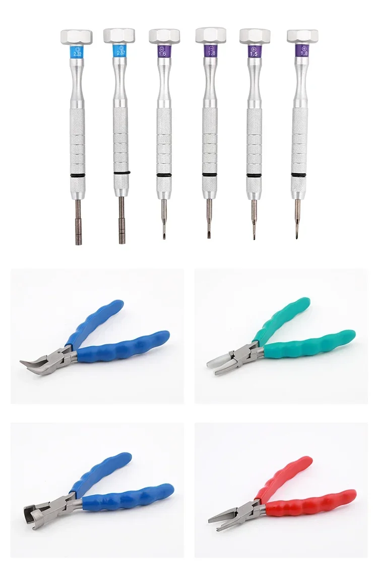 Glasses repair screw tool pliers color 8 + 6
Glasses repair screw tool pliers color 8 + 6