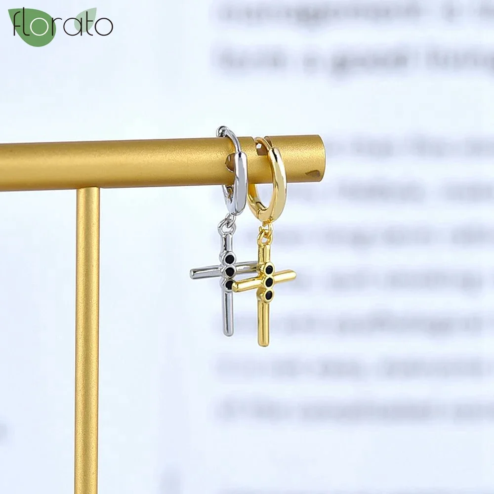 925 Sterling Silver Needle Fashion Black Zircon Cross Pendant Earrings Plated 18K Gold Hoop Earrings for Women 2024 New Jewelry
925 Sterling Silver Needle Fashion Black Zircon Cross Pendant Earrings Plated 18K Gold Hoop Earrings for Women 2024 New Jewelry