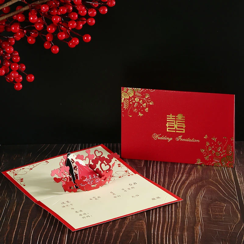 Wedding invitation card three-dimensional Chinese wedding invitation letter simple custom envelope paper printing 20pcs
Wedding invitation card three-dimensional Chinese wedding invitation letter simple custom envelope paper printing 20pcs