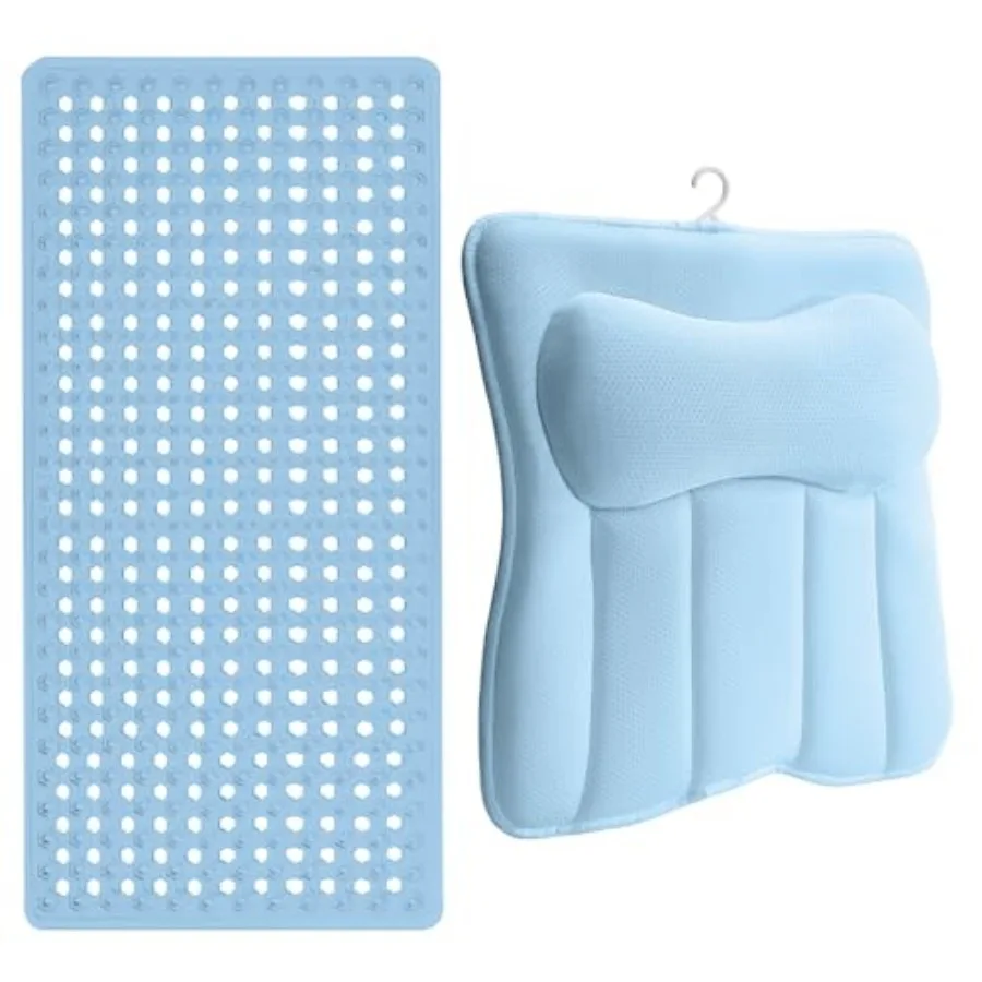 Patented Bath Tub Shower Mat and Mesh Bath Pillow for Tub, Mat Size 35x16, Washable, Pillow Size 16.5 x 16.1, Back Support, Bot
Patented Bath Tub Shower Mat and Mesh Bath Pillow for Tub, Mat Size 35x16, Washable, Pillow Size 16.5 x 16.1, Back Support, Bot