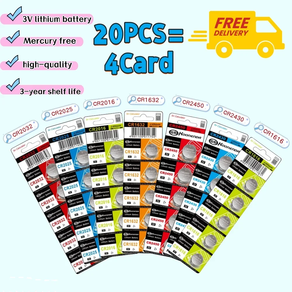 20Pcs cr2032 Pilas cr2032 3v lithium BatteryCR2025 CR2016 batteriaCR1632 CR1616 CR2450 CR2430 Button cell Car Remote Control Toy 
20Pcs cr2032 Pilas cr2032 3v lithium BatteryCR2025 CR2016 batteriaCR1632 CR1616 CR2450 CR2430 Button cell Car Remote Control Toy