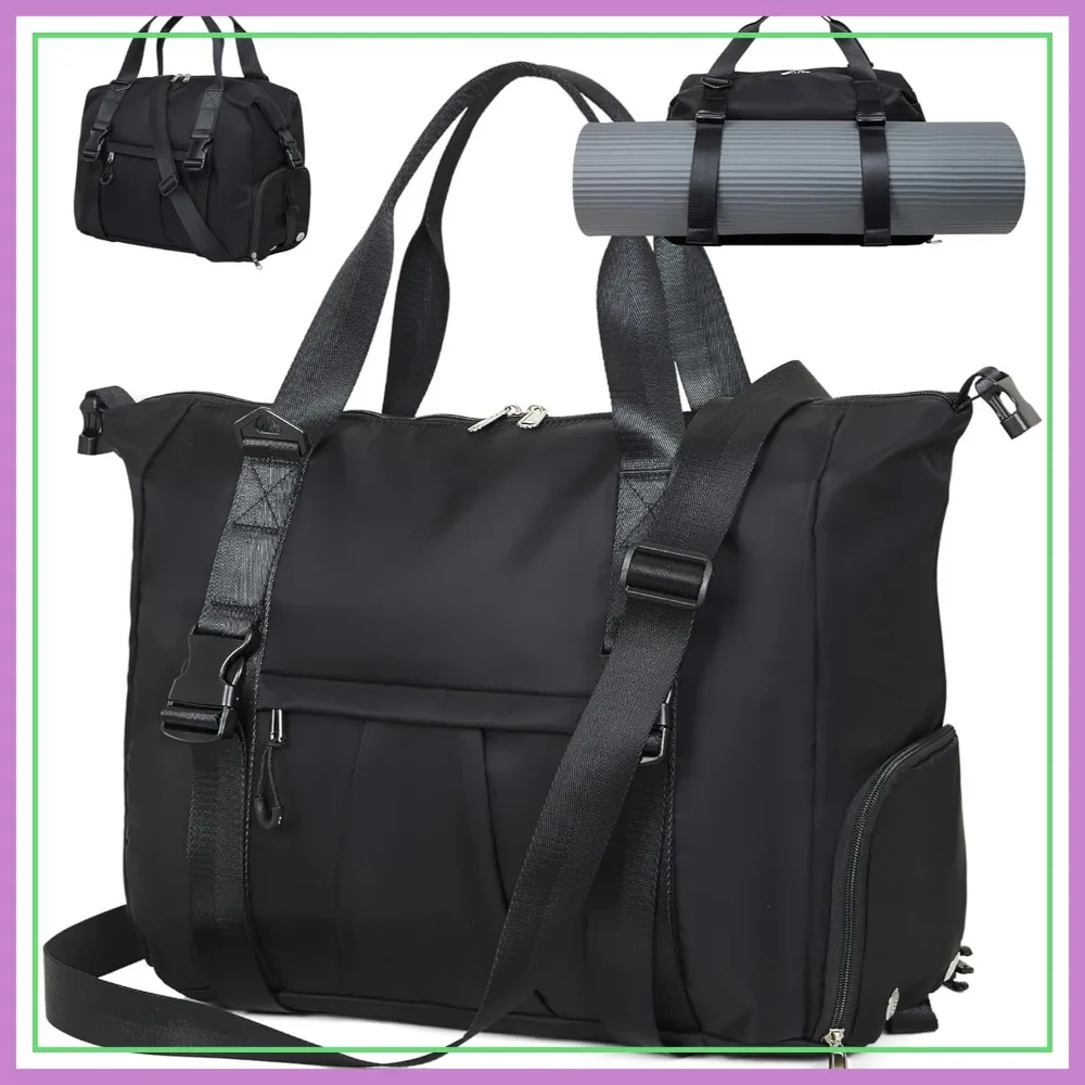 Gym Bag with Yoga Mat Holders, Large Duffle for Women & Men, Laptop & Shoe Compartment, Travel Weekender, Easy to Clean - Black
Gym Bag with Yoga Mat Holders, Large Duffle for Women & Men, Laptop & Shoe Compartment, Travel Weekender, Easy to Clean - Black