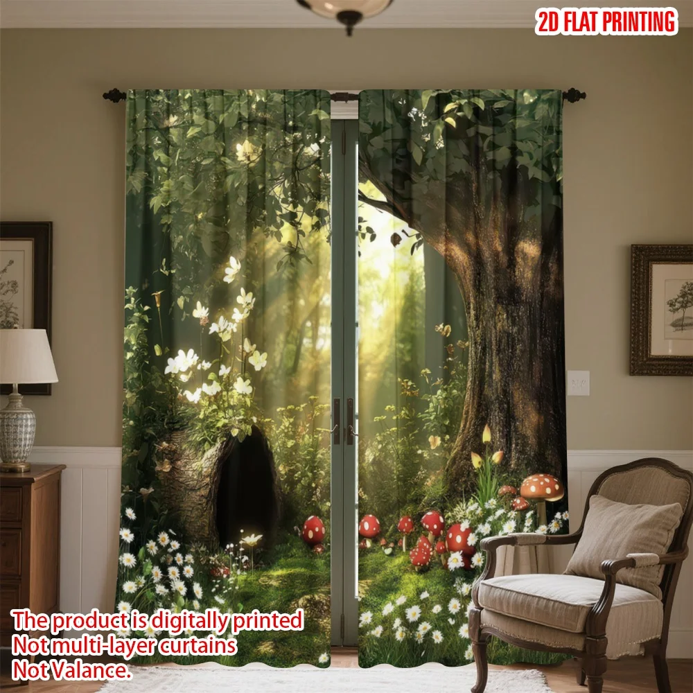 2D flat printing 2pcs Curtains Forest Mushrooms and Flowers Digital Printed Polyester Drapes Festive Holiday Perfect for Indoor
2D flat printing 2pcs Curtains Forest Mushrooms and Flowers Digital Printed Polyester Drapes Festive Holiday Perfect for Indoor