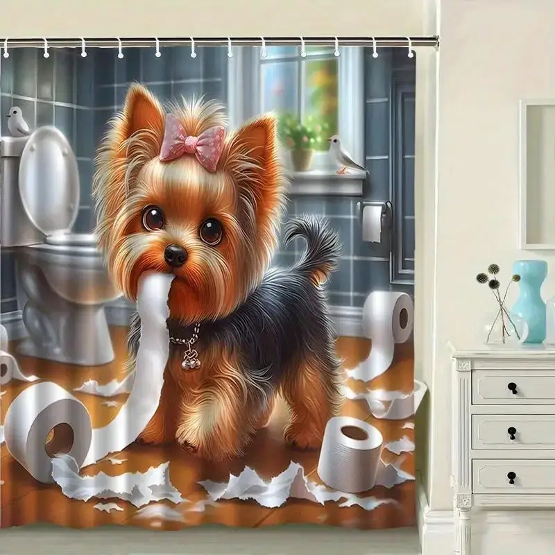 Waterproof Dog Puppy Bathroom Shower Curtain Polyester Cute Pet Animal Illustration Shower Curtain Liner Decor Accessories for H
Waterproof Dog Puppy Bathroom Shower Curtain Polyester Cute Pet Animal Illustration Shower Curtain Liner Decor Accessories for H