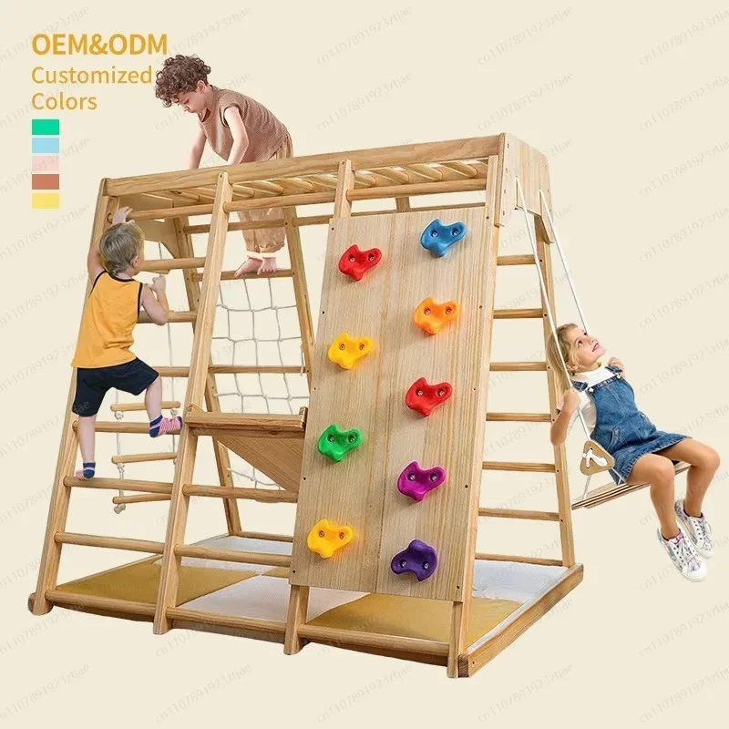 Indoor Jungle Gym Kids Climbing Frame Wooden Climber Game Set with Slide
Indoor Jungle Gym Kids Climbing Frame Wooden Climber Game Set with Slide