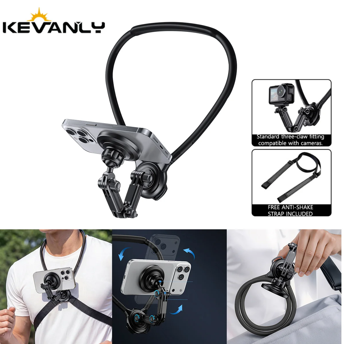 Silicone Magnetic 2in1 Neck Hold Mount Phone Action Camera for GoPro Insta360 DJI Action Universal Action Camera Accessories
Silicone Magnetic 2in1 Neck Hold Mount Phone Action Camera for GoPro Insta360 DJI Action Universal Action Camera Accessories