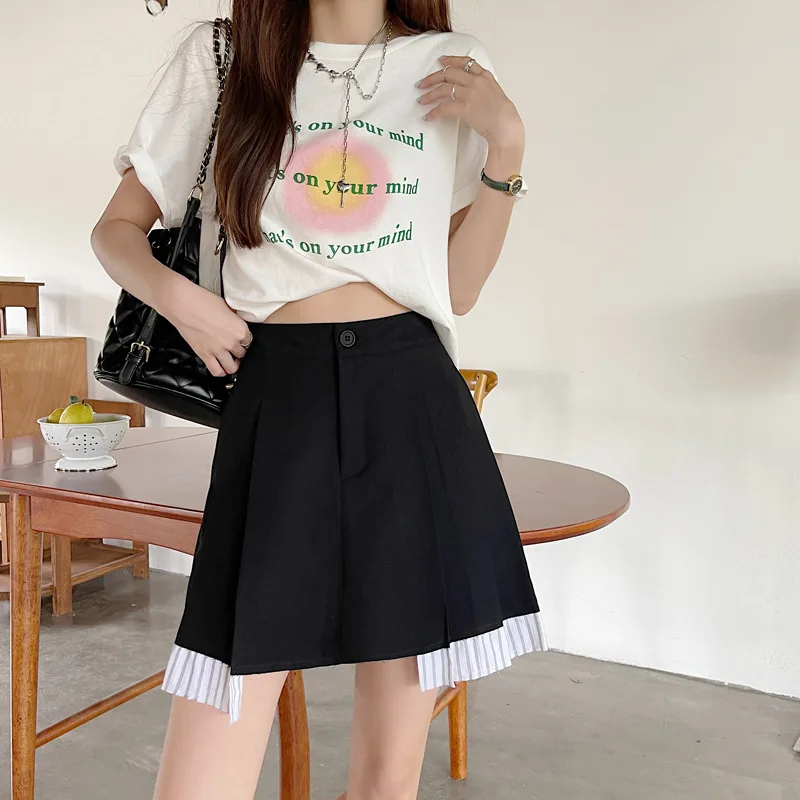 Women High Waist Y2k Harajuku Black High Waist A-line Office Lady Mini Skirt Summer Buttons Skirt Female Clothing Pleated Skirt
Women High Waist Y2k Harajuku Black High Waist A-line Office Lady Mini Skirt Summer Buttons Skirt Female Clothing Pleated Skirt