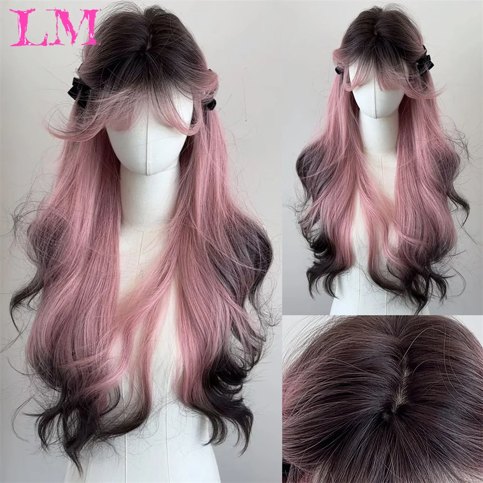 Gray Pink Long Wavy Synthetic Hair Wigs with Bangs for White Women Natural Cosplay Wave Black Ash Pink Wig Heat Resistant Fiber
Gray Pink Long Wavy Synthetic Hair Wigs with Bangs for White Women Natural Cosplay Wave Black Ash Pink Wig Heat Resistant Fiber