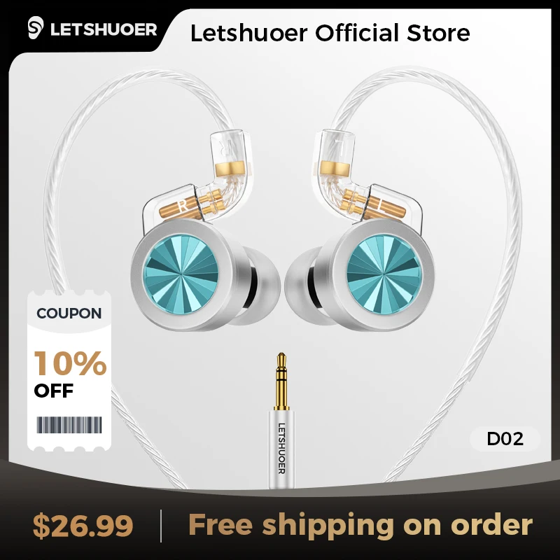 LETSHUOER D02 Type-C In-Ear Monitor 11mm Dynamic Driver Earphones Replaceable Cables Gaming Earbuds
LETSHUOER D02 Type-C In-Ear Monitor 11mm Dynamic Driver Earphones Replaceable Cables Gaming Earbuds