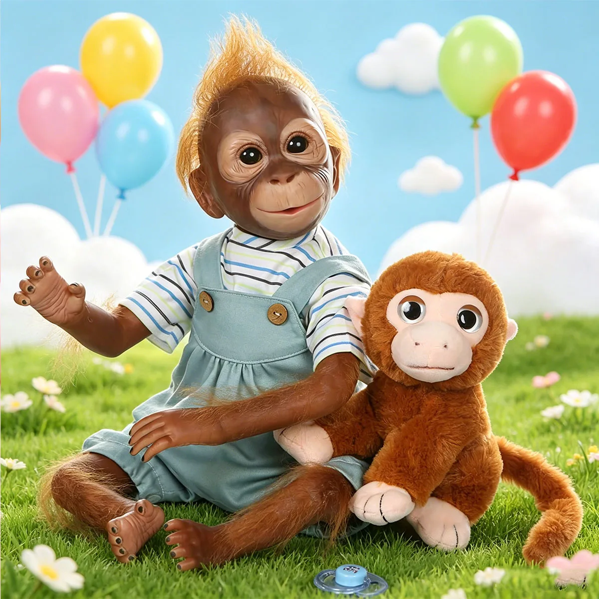 22 Inch Reborn Monkey Doll, Realistic Lifelike Baby Monkey Doll with Blue Overalls & Stuffed Monkey Toy, Soft Silicone Vinyl Handmade Reborn Dolls, Ideal Gift for Kids & Collectors
22 Inch Reborn Monkey Doll, Realistic Lifelike Baby Monkey Doll with Blue Overalls & Stuffed Monkey Toy, Soft Silicone Vinyl Handmade Reborn Dolls, Ideal Gift for Kids & Collectors