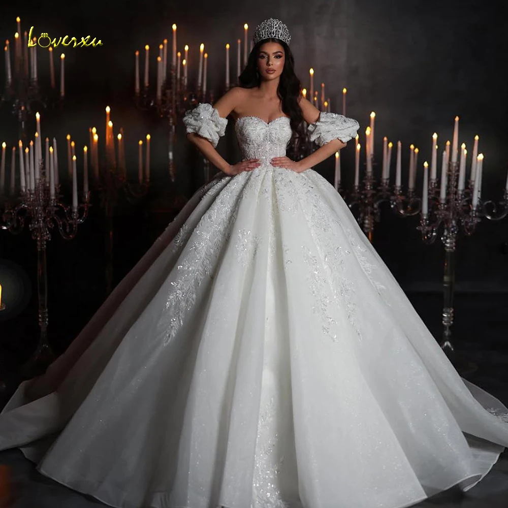 Свадебное платье Loverxu Ball Gown с блестками, без бретелек, с рукавами-фонариками, кружевное, расшитое пайетками, королевское, на заказ
Свадебное платье Loverxu Ball Gown с блестками, без бретелек, с рукавами-фонариками, кружевное, расшитое пайетками, королевское, на заказ