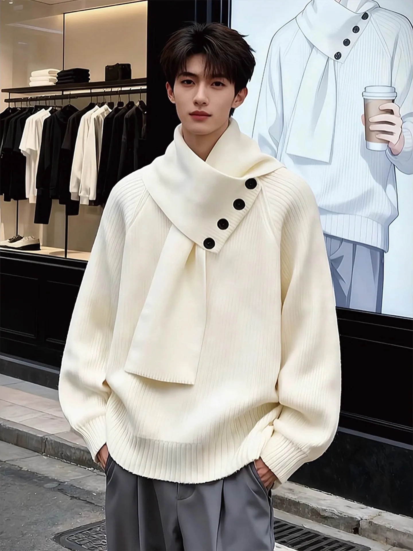 Thickened High Collar Patchwork Knitted Sweater Men's Winter Casual Style Loose Fit Long Sleeve Turtleneck Woolen Shirt
Thickened High Collar Patchwork Knitted Sweater Men's Winter Casual Style Loose Fit Long Sleeve Turtleneck Woolen Shirt