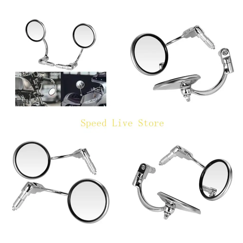 547C Pair Universal Round Motorcycle Rear View Mirrors with Strong Aluminum Construction & Easy Install for Modification
547C Pair Universal Round Motorcycle Rear View Mirrors with Strong Aluminum Construction & Easy Install for Modification