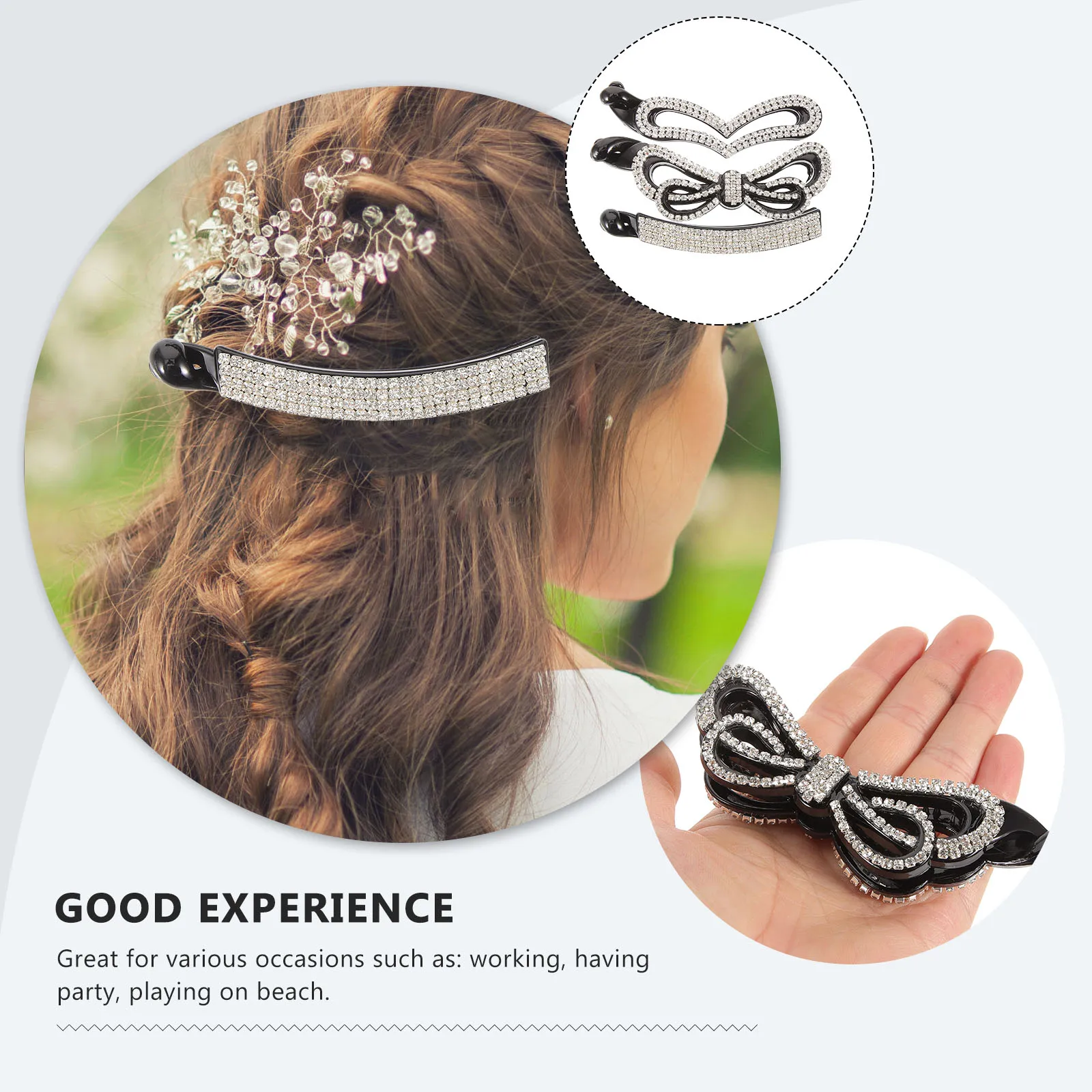 3pcs Rhinestone Banana Hair Clip Strong Tension Ponytail Holder Toothed Claw Clamp Durable For Work Updo Hairstyle
3pcs Rhinestone Banana Hair Clip Strong Tension Ponytail Holder Toothed Claw Clamp Durable For Work Updo Hairstyle