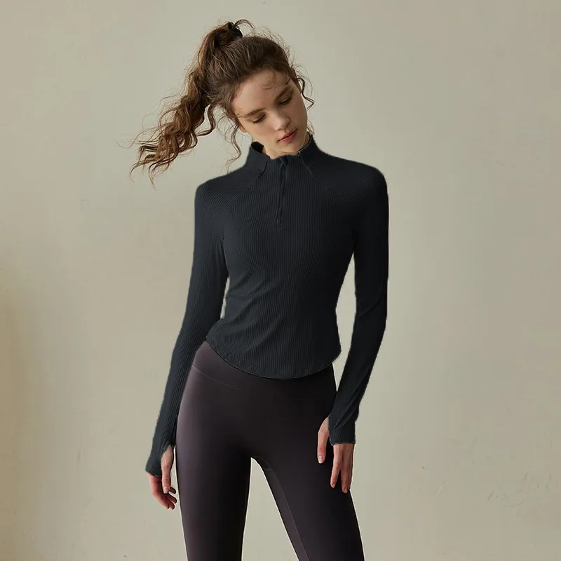 Half-Zip Stand Collar Women's Long-Sleeve Slim-Fit Yoga Top for Fall/Winter Pilates Training Fitness Wear
Half-Zip Stand Collar Women's Long-Sleeve Slim-Fit Yoga Top for Fall/Winter Pilates Training Fitness Wear
