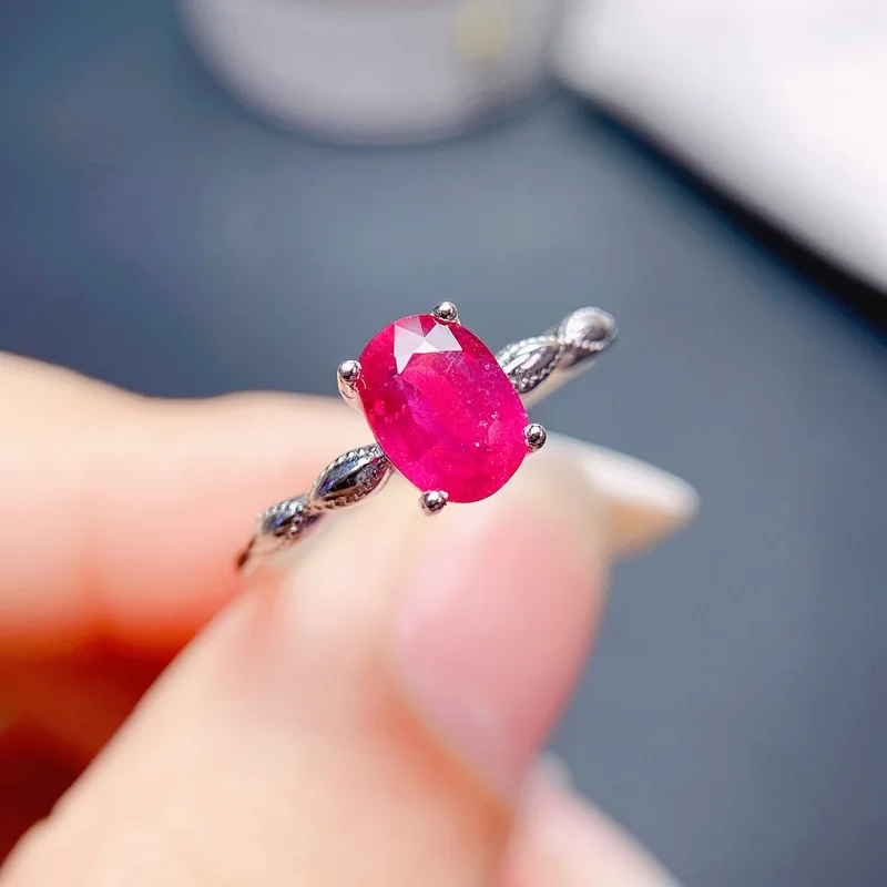 S925 Sterling Silver Wedding Ring for Women Natural Genuine Ruby with Certificate
S925 Sterling Silver Wedding Ring for Women Natural Genuine Ruby with Certificate