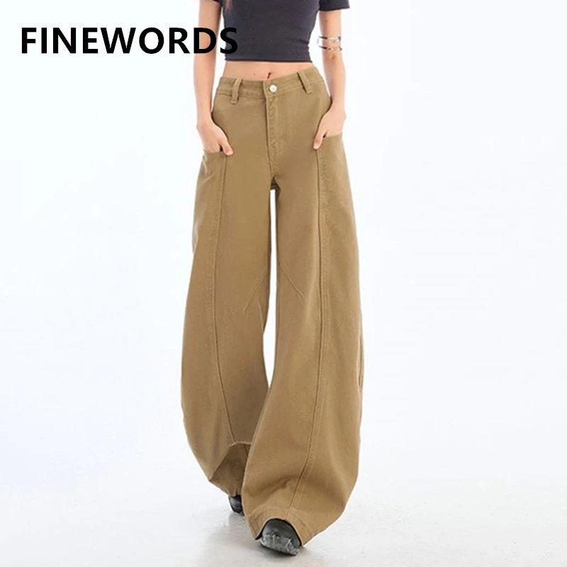 FINEWORDS Vintage Korean Wide Leg khaki Jeans Women Streetwear Easymatch High Waist Jeans High Waist Full Length Baggy Jeans
FINEWORDS Vintage Korean Wide Leg khaki Jeans Women Streetwear Easymatch High Waist Jeans High Waist Full Length Baggy Jeans