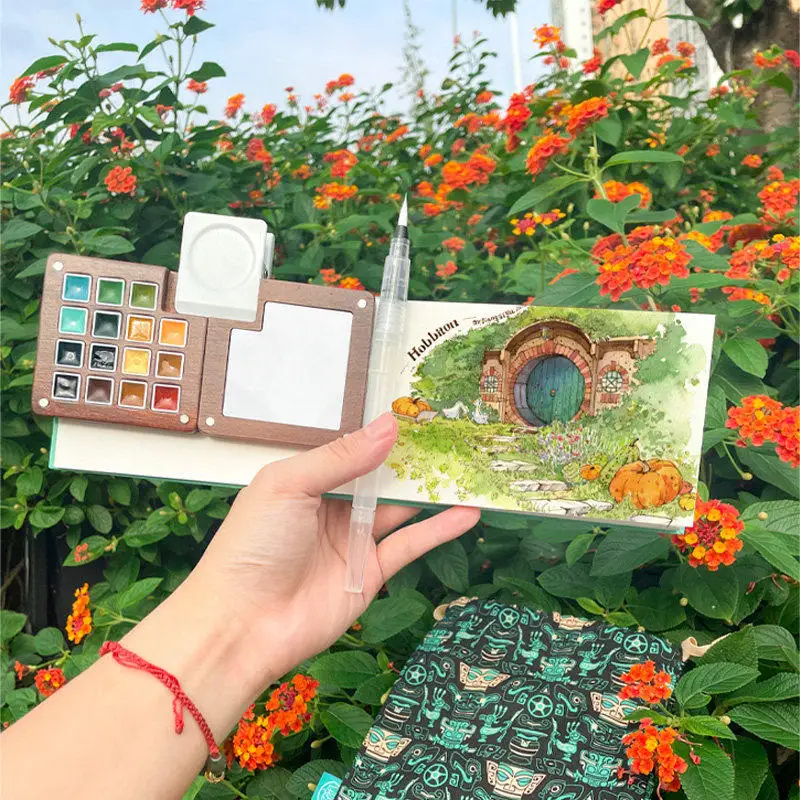 Portable Watercolor Paint Set Walnut Paint Box With Palette 15 Colors Travel Mini Watercolor Art School Supplies
Portable Watercolor Paint Set Walnut Paint Box With Palette 15 Colors Travel Mini Watercolor Art School Supplies