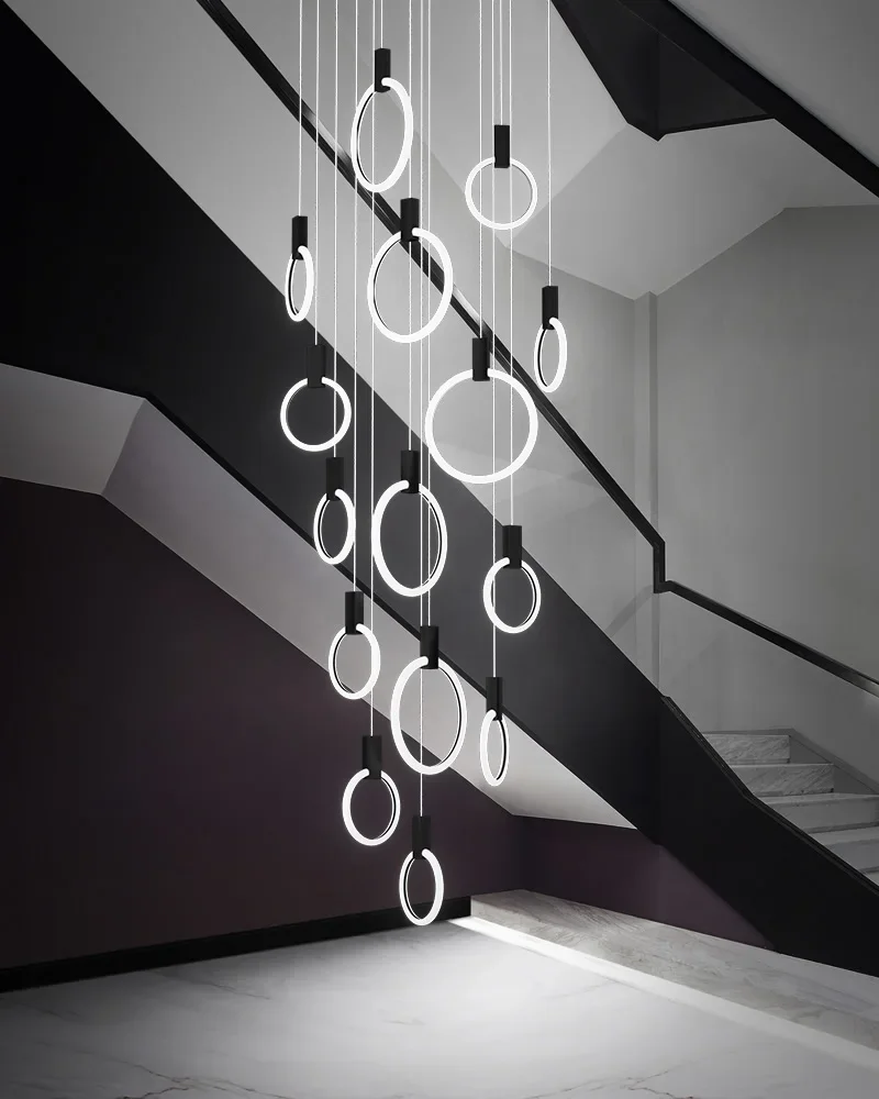 Staircase long chandelier, modern, simple and atmospheric living room, creative pull ring, Nordic rotating villa, duplex buildin
Staircase long chandelier, modern, simple and atmospheric living room, creative pull ring, Nordic rotating villa, duplex buildin