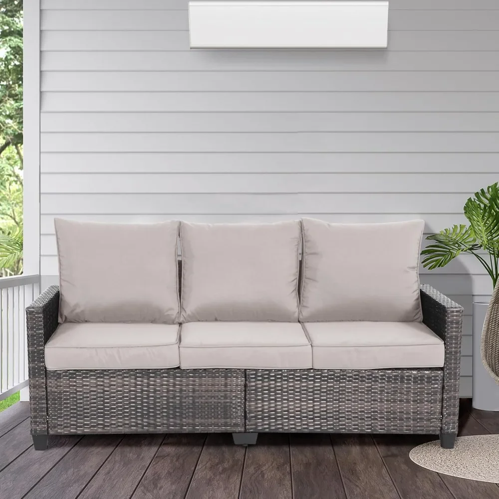 All Weather Patio , 3 Seat Outdoor Couch with High Back and Thick Cushions,Outdoor Sofa Furniture with Premium Wicker
All Weather Patio , 3 Seat Outdoor Couch with High Back and Thick Cushions,Outdoor Sofa Furniture with Premium Wicker