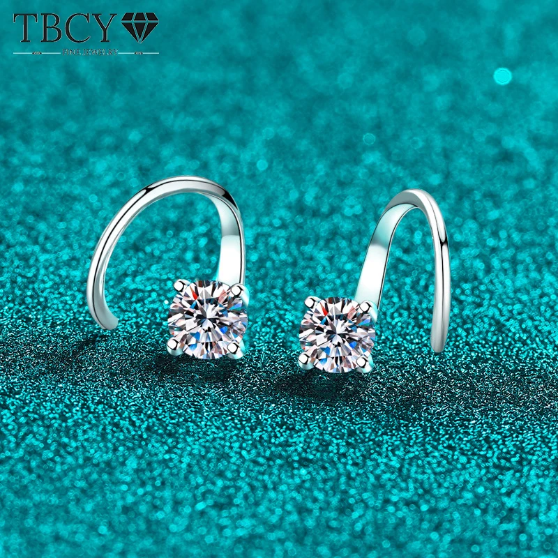 TBCYD Moissanite Earrings 100% Real 925 Sterling Silver 1ct D Color Moissanite Stone U-shaped Earrings For Women
TBCYD Moissanite Earrings 100% Real 925 Sterling Silver 1ct D Color Moissanite Stone U-shaped Earrings For Women