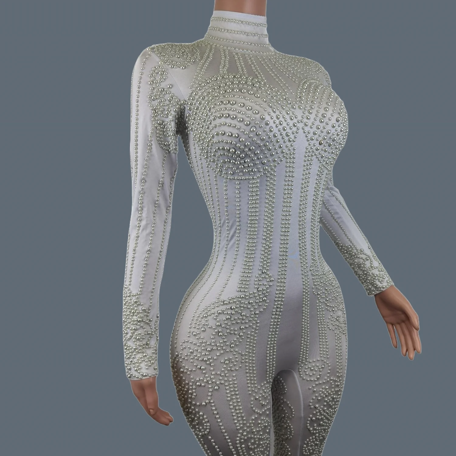 High-end White Pearls Spandex Elastic Tight Fitting Jumpsuit Club Drag Queen Performer Wear Party Dance Dress-up Outfit Baigua
High-end White Pearls Spandex Elastic Tight Fitting Jumpsuit Club Drag Queen Performer Wear Party Dance Dress-up Outfit Baigua