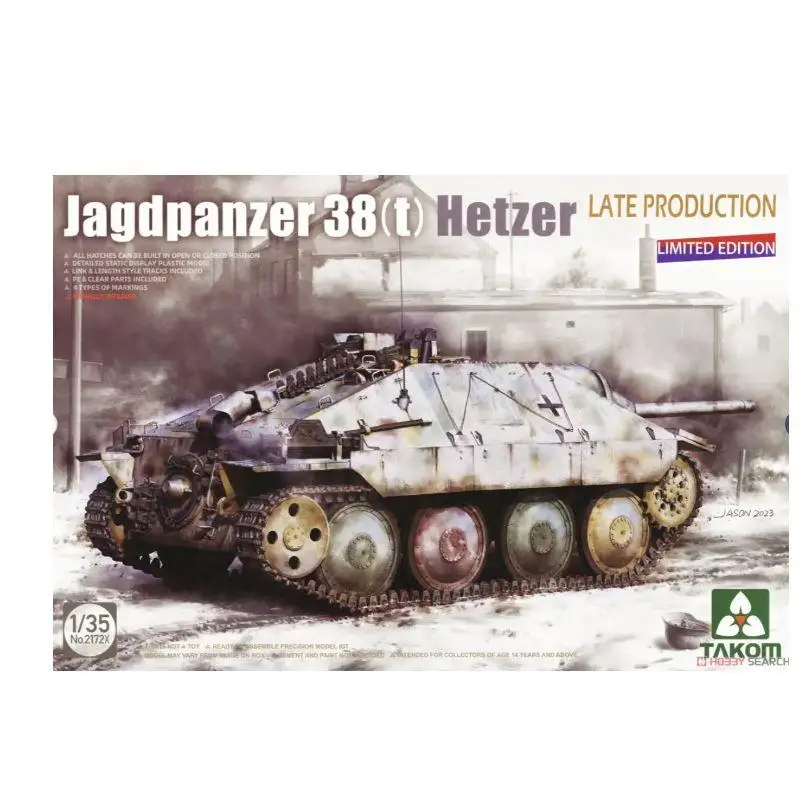 Сборочная модель TAKOM 2172 1/35 Jagdpanzer 38(t) Hetzer Late Production с моделью Full Interion
Сборочная модель TAKOM 2172 1/35 Jagdpanzer 38(t) Hetzer Late Production с моделью Full Interion
