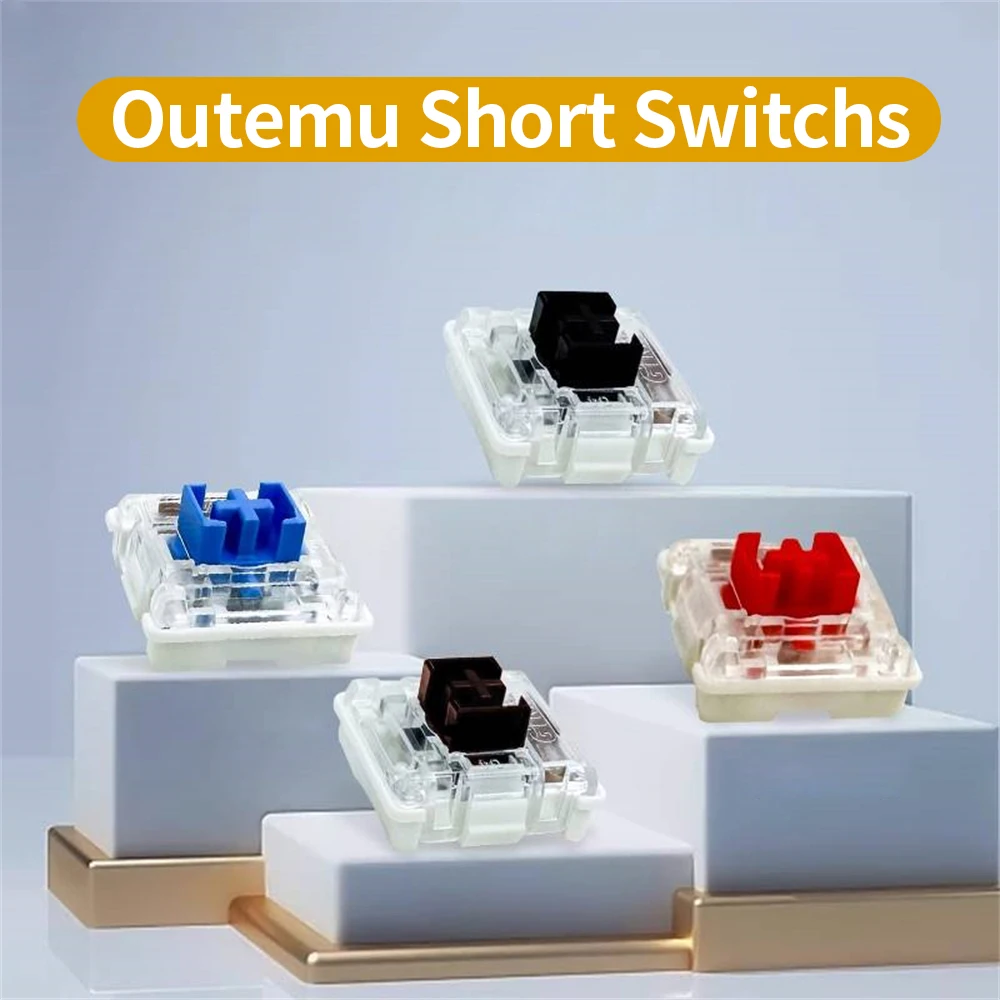 OUTEMU Low Profile 3 Pin Mechanical Keyboard Switches Black/Red/Blue/Brown with Transparent Housing for Ultra Slim RGB Keyboards 
OUTEMU Low Profile 3 Pin Mechanical Keyboard Switches Black/Red/Blue/Brown with Transparent Housing for Ultra Slim RGB Keyboards