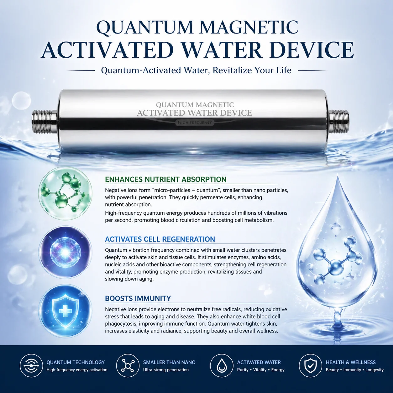 ome Magnetic Water Descaler - Strong Magnet Anti-Scale Conditioner, Quantum Resonance Activated Water Purifier for Tap Water
ome Magnetic Water Descaler - Strong Magnet Anti-Scale Conditioner, Quantum Resonance Activated Water Purifier for Tap Water