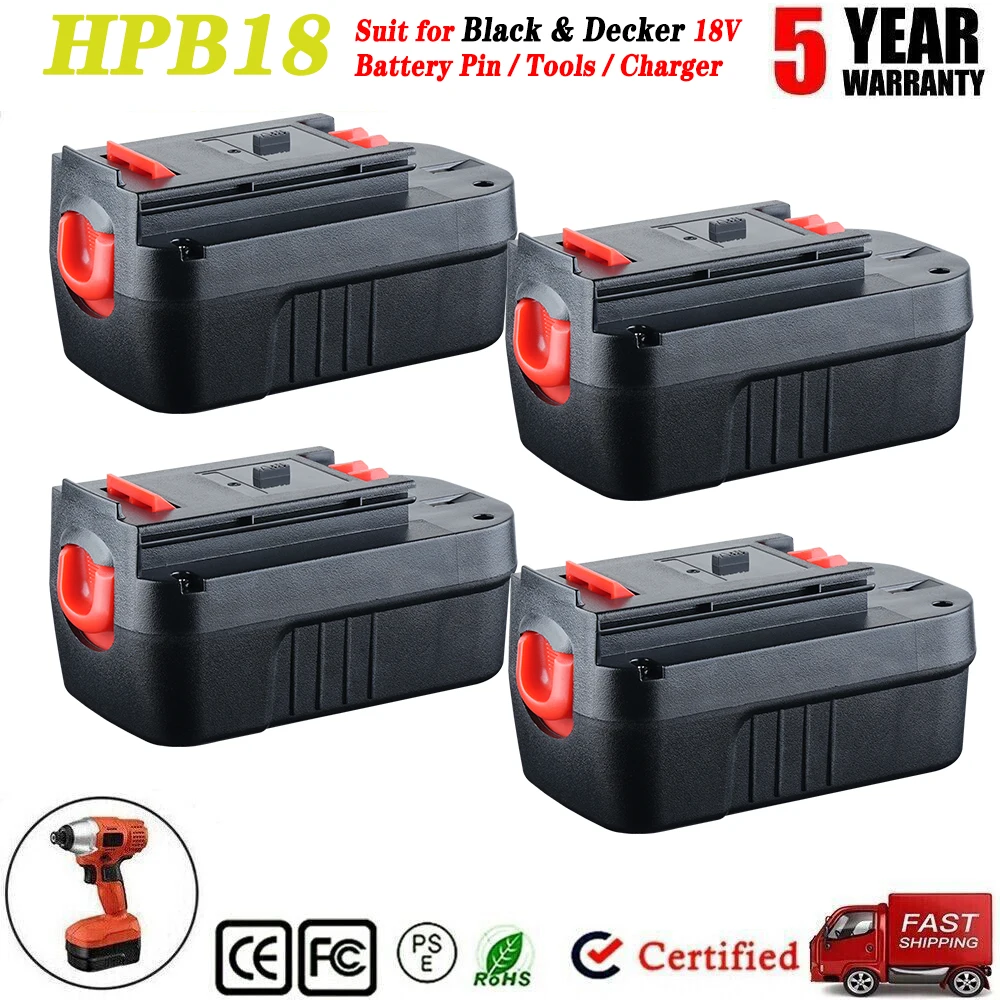 1/2/4 шт., 4,8 Ач, 18 В, HPB18, замена для батареи Black + Decker 244760-00 A1718 FS18FL FSB18, 18-вольтовый аккумулятор для электроинструментов
1/2/4 шт., 4,8 Ач, 18 В, HPB18, замена для батареи Black + Decker 244760-00 A1718 FS18FL FSB18, 18-вольтовый аккумулятор для электроинструментов