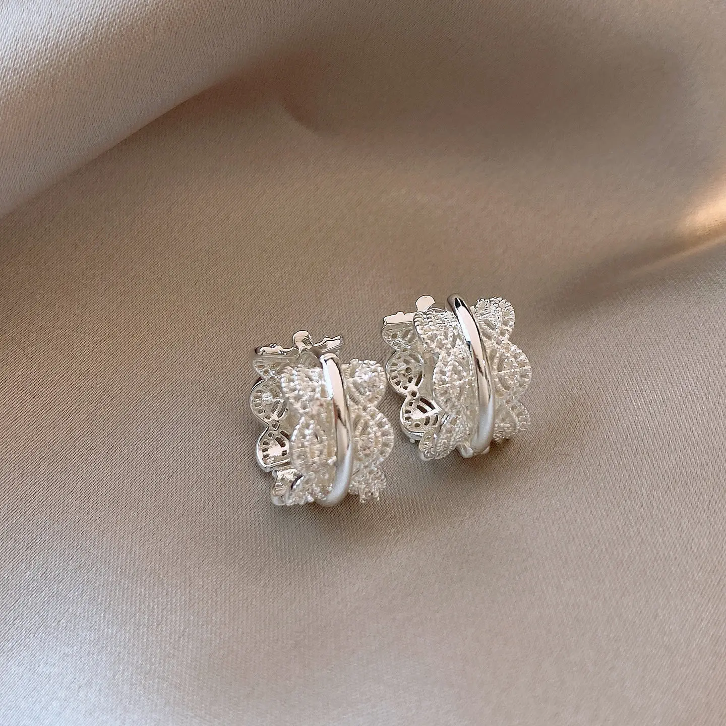 Exquisite Silver Tone Filigree Lace Hollow Hoop Earrings Unique Luxury Temperament Circle Earrings For Women Daily Accessories
Exquisite Silver Tone Filigree Lace Hollow Hoop Earrings Unique Luxury Temperament Circle Earrings For Women Daily Accessories
