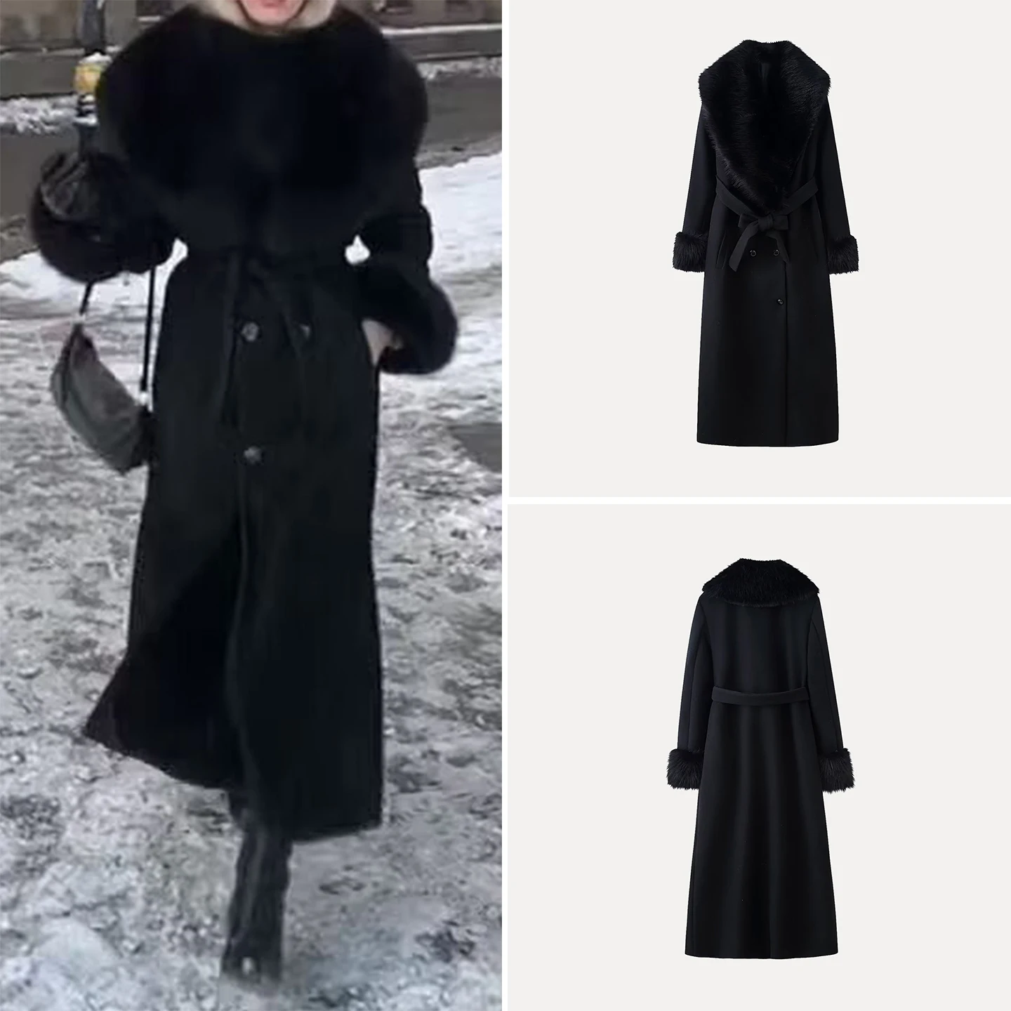 Women's Long Woolen Coat Stand Collar Buttoned Fur Collar Versatile Autumn Winter Outerwear Regular Thin Long Sves
Women's Long Woolen Coat Stand Collar Buttoned Fur Collar Versatile Autumn Winter Outerwear Regular Thin Long Sves