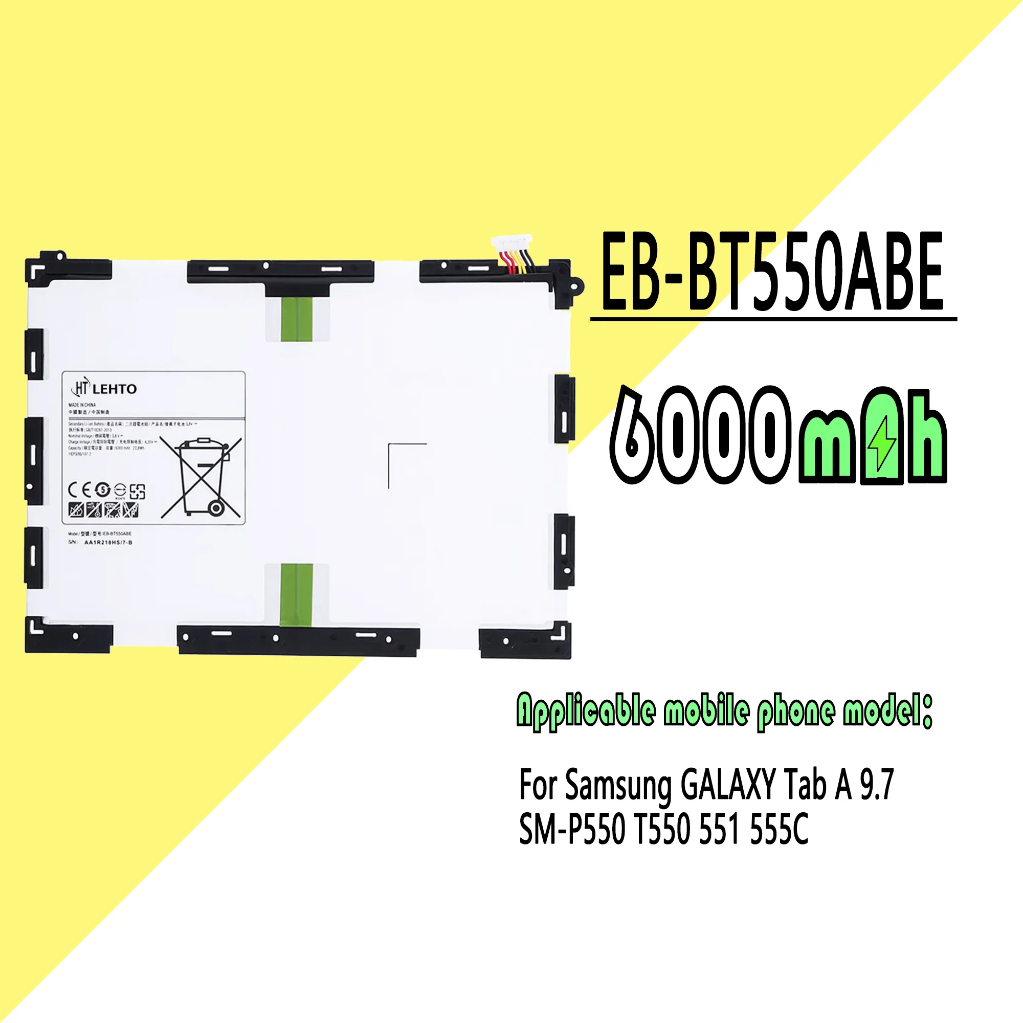 Оригинальная емкость аккумулятора для планшетов Samsung Galaxy Tab E 9,6/Φ T560 T561
Оригинальная емкость аккумулятора для планшетов Samsung Galaxy Tab E 9,6/Φ T560 T561