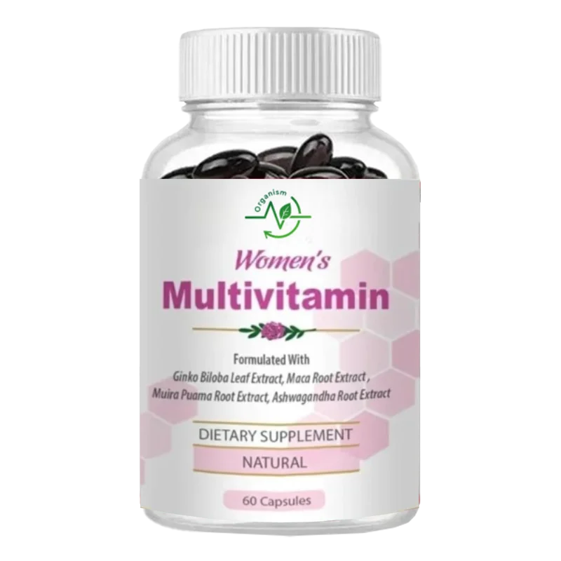 Женские мультивитамины, включая железные, витамин D3, магний, мультивитамин B и травяные добавки - 60 капсул 
Женские мультивитамины, включая железные, витамин D3, магний, мультивитамин B и травяные добавки - 60 капсул