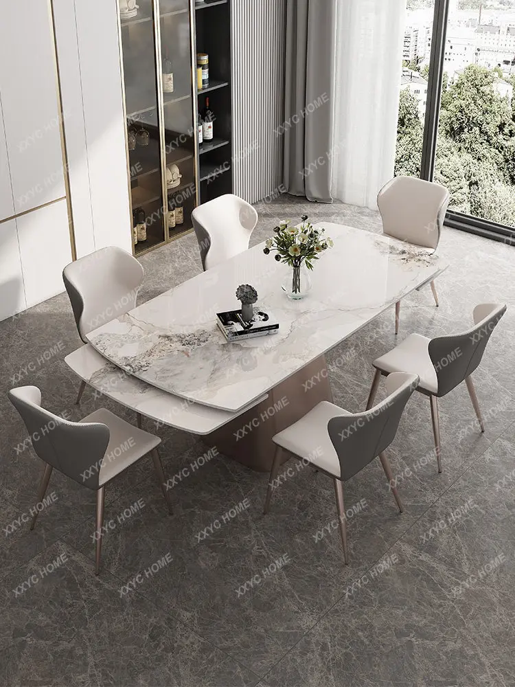 Modern simple light luxury retractable dining table rock slab folding dual-purpose dining table
Modern simple light luxury retractable dining table rock slab folding dual-purpose dining table