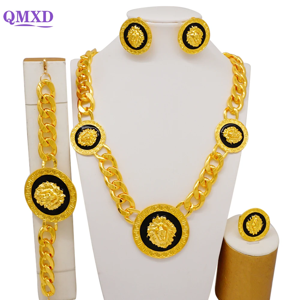 Dubai African Gold Color Jewelry Set For Women Wedding Bridal Long Necklace Ethiopia Necklace Earrings Bracelet Ring Jewellery
Dubai African Gold Color Jewelry Set For Women Wedding Bridal Long Necklace Ethiopia Necklace Earrings Bracelet Ring Jewellery