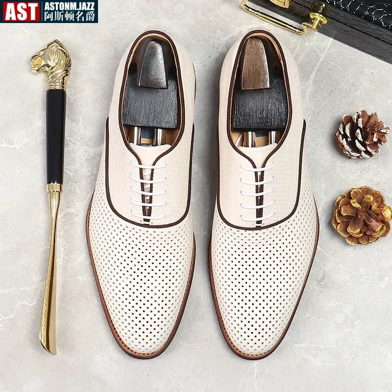 Summer Men Dress Shoes 2025 New Wedding Social Suit Luxury Genuine Leather Handmade Comfortable Fashion Hollow Black Shoes Man
Summer Men Dress Shoes 2025 New Wedding Social Suit Luxury Genuine Leather Handmade Comfortable Fashion Hollow Black Shoes Man