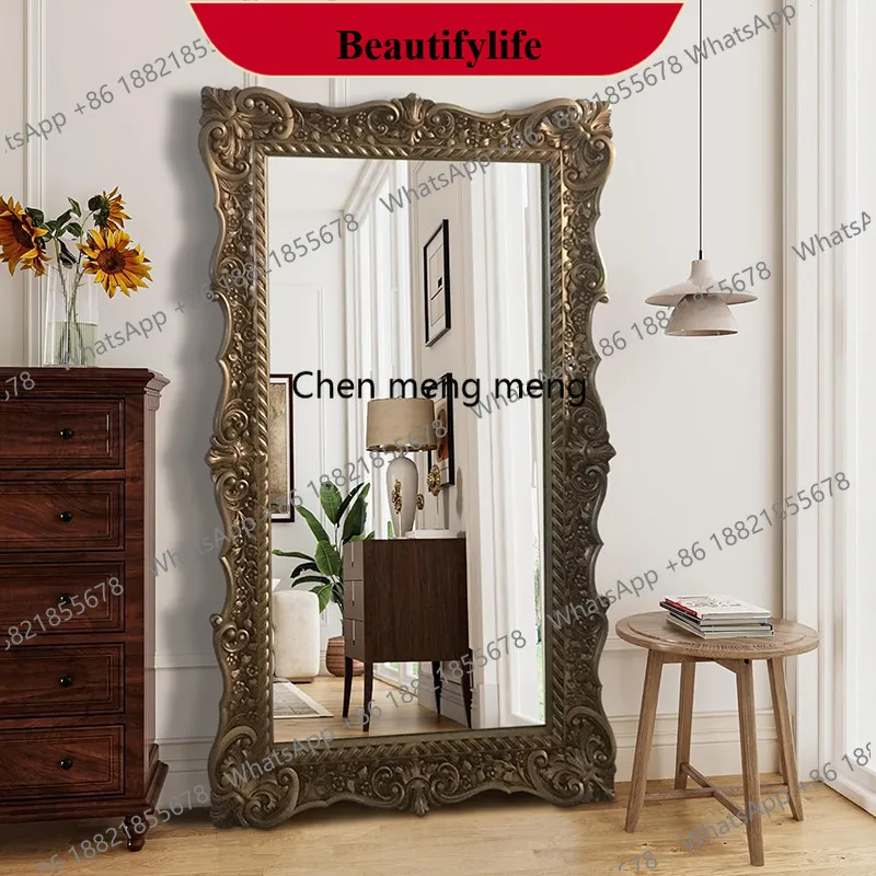 A182 Customized European carved floor mirror retro light luxury full-length mirror French floor fitting mirror
A182 Customized European carved floor mirror retro light luxury full-length mirror French floor fitting mirror