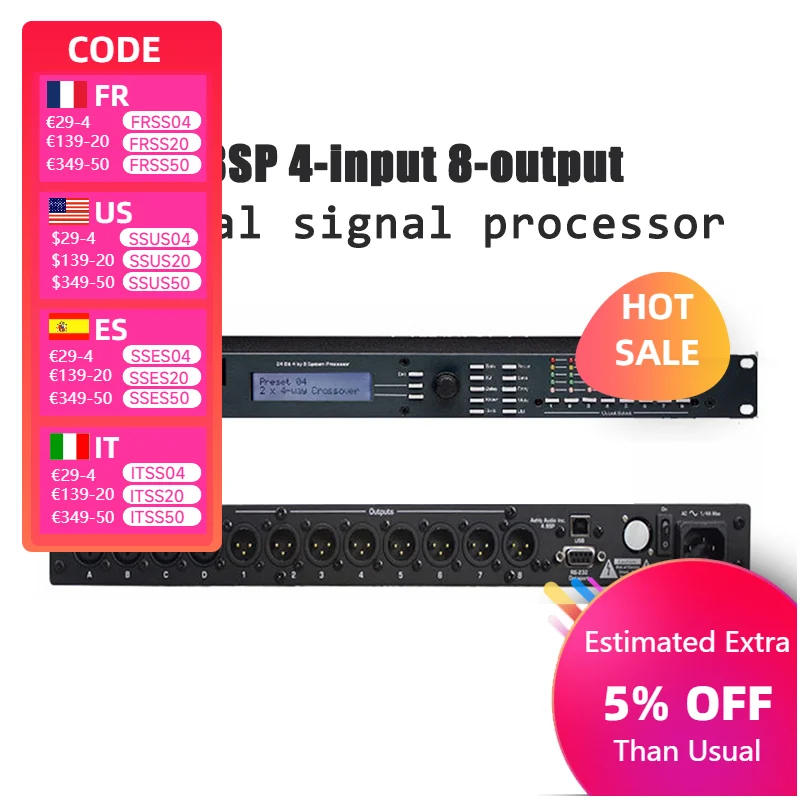 DSP Professional Audio Processor 4 In 8 Out With rs-232 Interface 4.8sp Digital Audio Processor Fir Speaker Management System
DSP Professional Audio Processor 4 In 8 Out With rs-232 Interface 4.8sp Digital Audio Processor Fir Speaker Management System