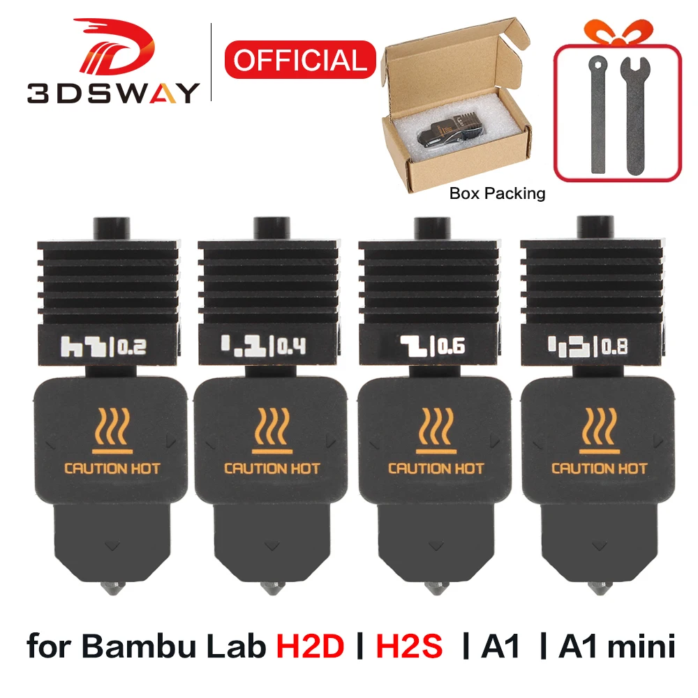 For Bambu Lab H2D Hotend Bambu High Flow Hotend h2d Nozzle 0.2/0.4/0.6/0.8mm highflow Hot end Silicone Cover Heating Block kit
For Bambu Lab H2D Hotend Bambu High Flow Hotend h2d Nozzle 0.2/0.4/0.6/0.8mm highflow Hot end Silicone Cover Heating Block kit