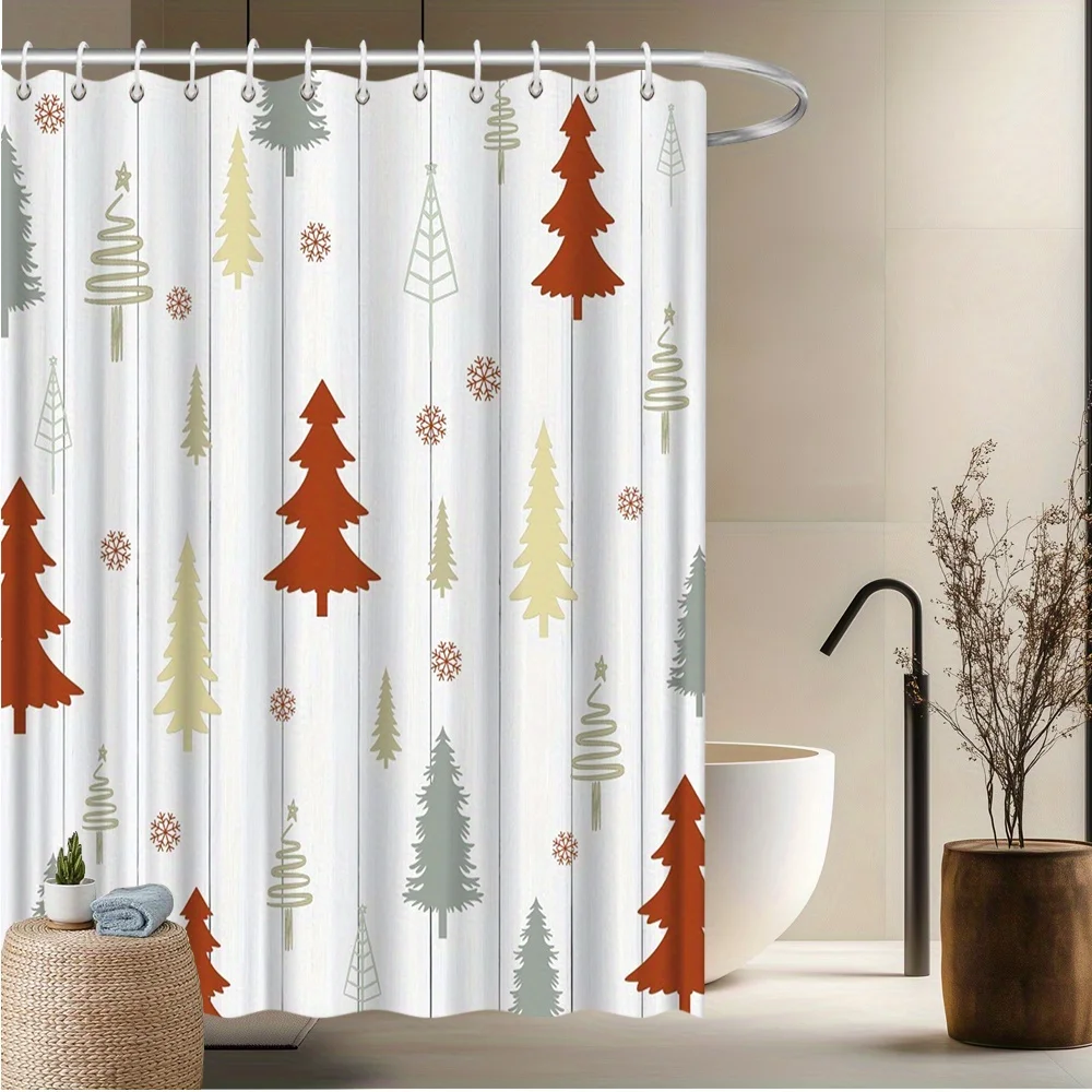 Christmas Tree Snowflake Shower Curtain Red Green Cream Winter Holiday Theme Polyester Waterproof Bathroom Decor
Christmas Tree Snowflake Shower Curtain Red Green Cream Winter Holiday Theme Polyester Waterproof Bathroom Decor