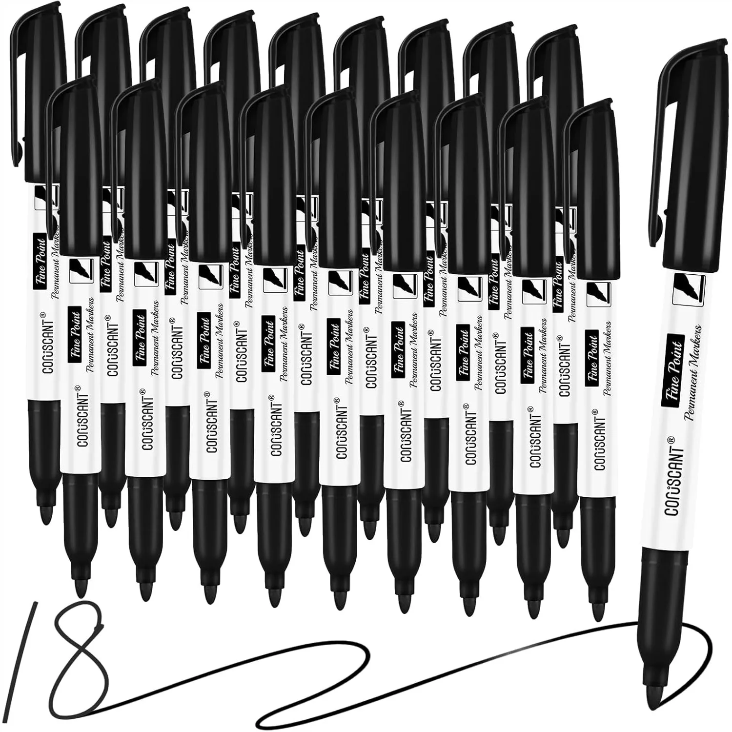 Fine Point Permanent Markers Bulk 18 Pack, Quick Dry Waterproof Smudge-Proof Ink for Writing Labeling on Plastic Metal Wood
Fine Point Permanent Markers Bulk 18 Pack, Quick Dry Waterproof Smudge-Proof Ink for Writing Labeling on Plastic Metal Wood