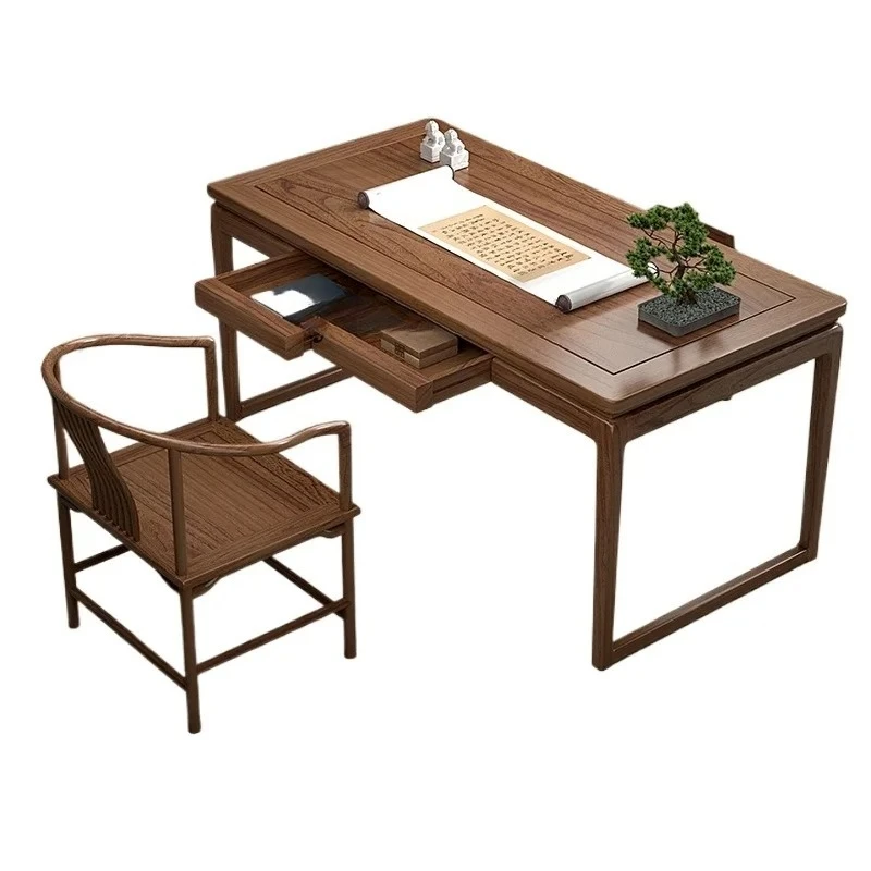 New Chinese All Solid Wood Drawer Desk Office Computer Study Zen Flat Panel Tea Table Writing Desk
New Chinese All Solid Wood Drawer Desk Office Computer Study Zen Flat Panel Tea Table Writing Desk