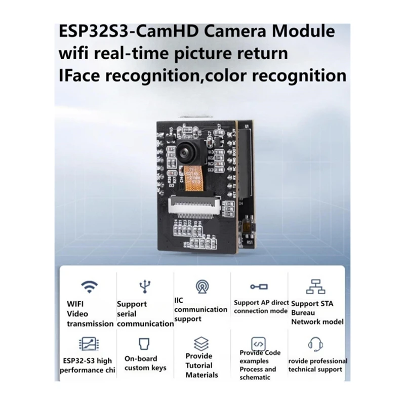 Модуль камеры ESP32-S3 Модуль камеры Wi-Fi ESP32-S3 Модуль AI Vision Поддержка передачи видео Wi-Fi
Модуль камеры ESP32-S3 Модуль камеры Wi-Fi ESP32-S3 Модуль AI Vision Поддержка передачи видео Wi-Fi