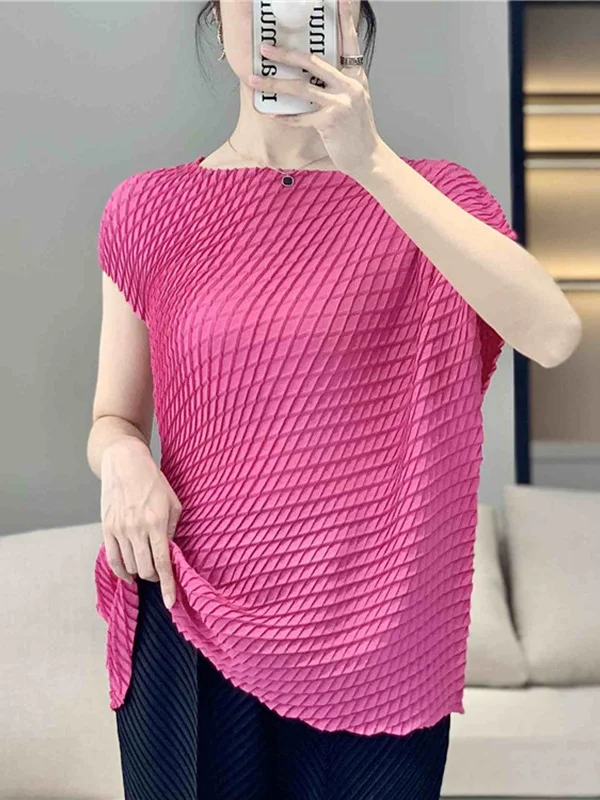 Elegant Fish Scale Women's T-Shirt Short Sleeve Pleated Top plus Size Versatile Basic Commute Style Spring Polyester Fiber
Elegant Fish Scale Women's T-Shirt Short Sleeve Pleated Top plus Size Versatile Basic Commute Style Spring Polyester Fiber