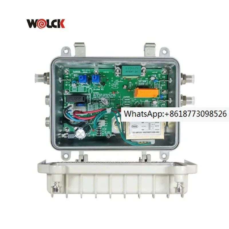 Wolck High Power Waterproof Cable TV Signal Rf Amplifier Outdoor Usage 2 Output Catv Amplifier
Wolck High Power Waterproof Cable TV Signal Rf Amplifier Outdoor Usage 2 Output Catv Amplifier