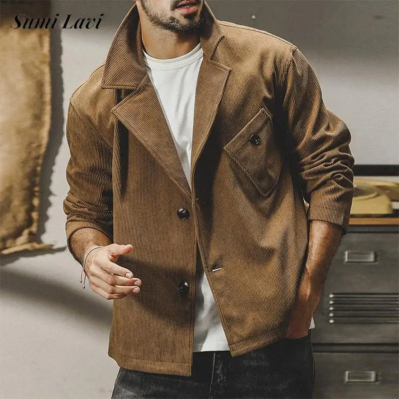 Autumn Winter Casual Mens Corduroy Jackets Streetwear Fashion Solid Color Button Jacket Coat Men Vintage Turn-down Collar Coats
Autumn Winter Casual Mens Corduroy Jackets Streetwear Fashion Solid Color Button Jacket Coat Men Vintage Turn-down Collar Coats