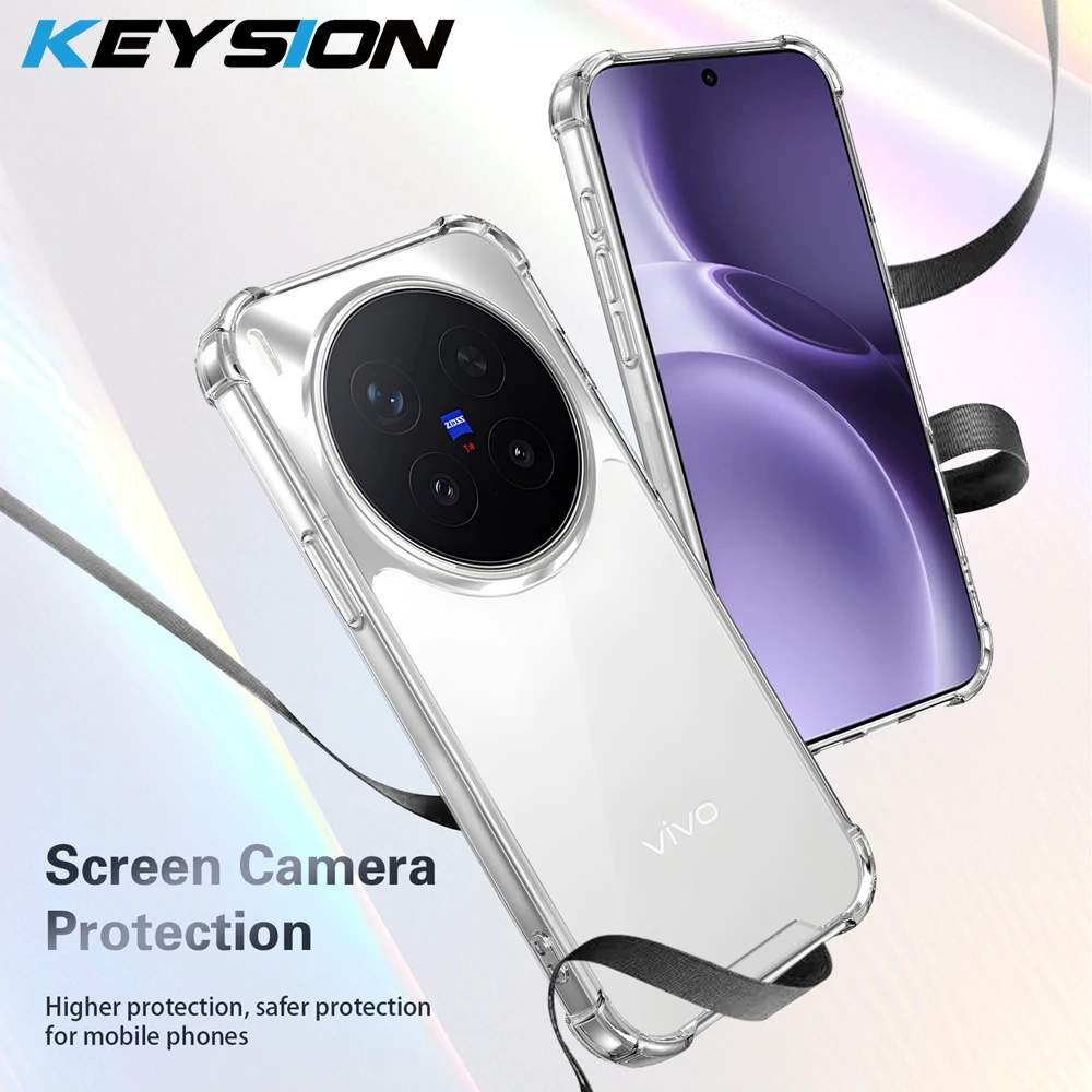 KEYSION Four-Corners Shockproof Transparent Case for VIVO X300 Pro 5G Soft TPU+PC Clear Phone Back Cover for VIVO X300 Pro
KEYSION Four-Corners Shockproof Transparent Case for VIVO X300 Pro 5G Soft TPU+PC Clear Phone Back Cover for VIVO X300 Pro